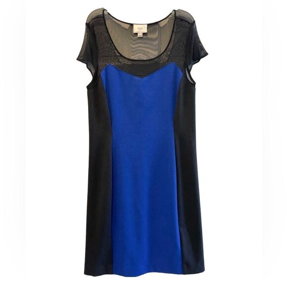 ECI New‎ York Colorblock Midi Sheath Dress Black and Royal Blue Women’s Size 10 - Picture 1 of 6